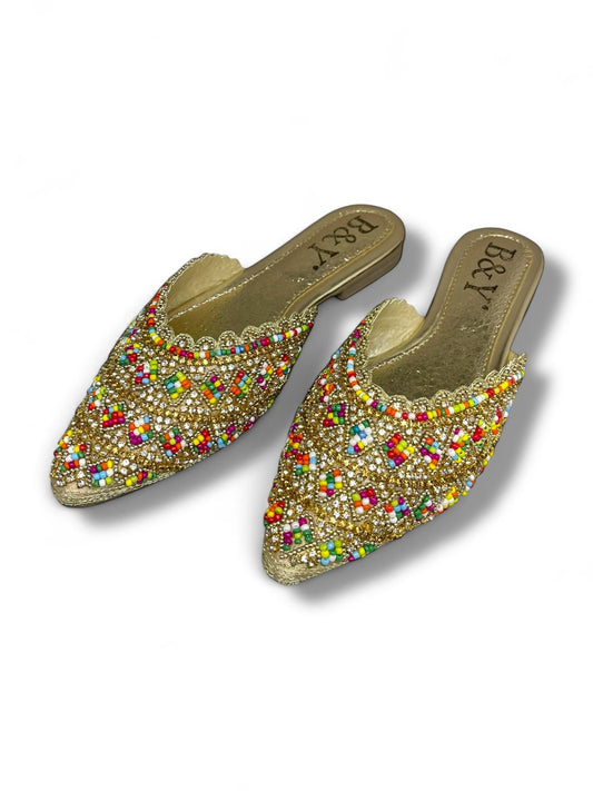 Enigma Golden Flat Mule