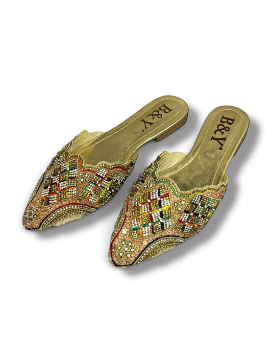 Forge Golden Mid Heel Mule