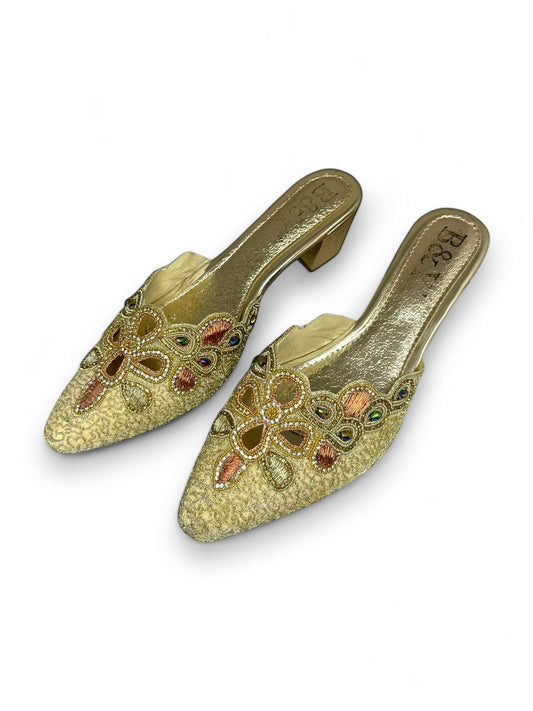 Sway Golden Mid Heel Mule