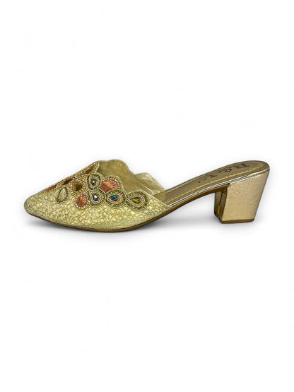 Sway Golden Mid Heel Mule