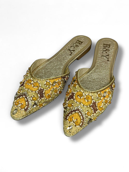 Trill Golden Flat Mule