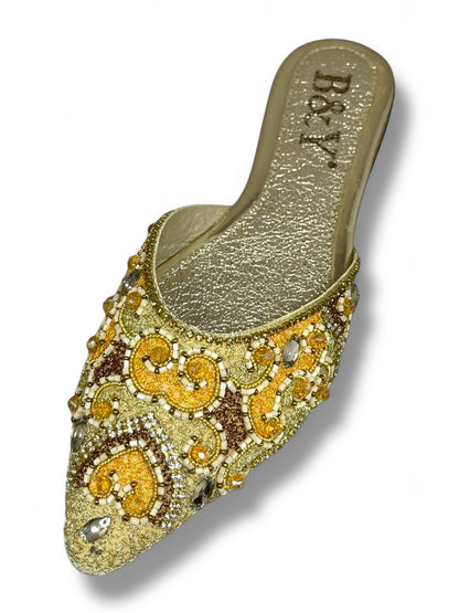 Trill Golden Flat Mule