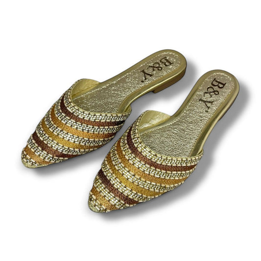 Zest Golden Flat Mule
