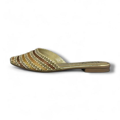 Zest Golden Flat Mule