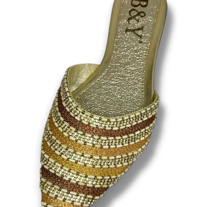 Zest Golden Flat Mule