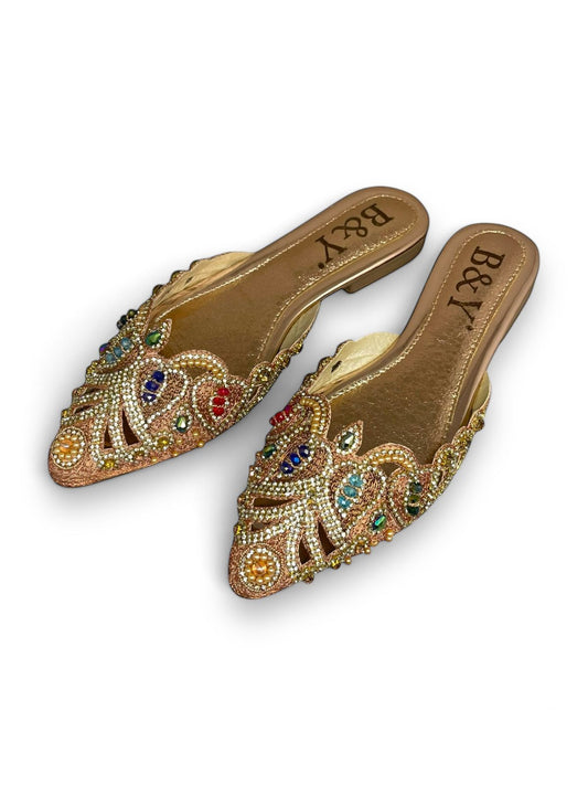 Tavira Bronze Flat Mule