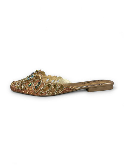 Tavira Bronze Flat Mule