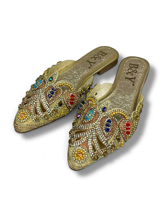 Tavira Golden Flat Mule