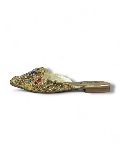 Tavira Golden Flat Mule