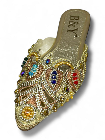 Tavira Golden Flat Mule
