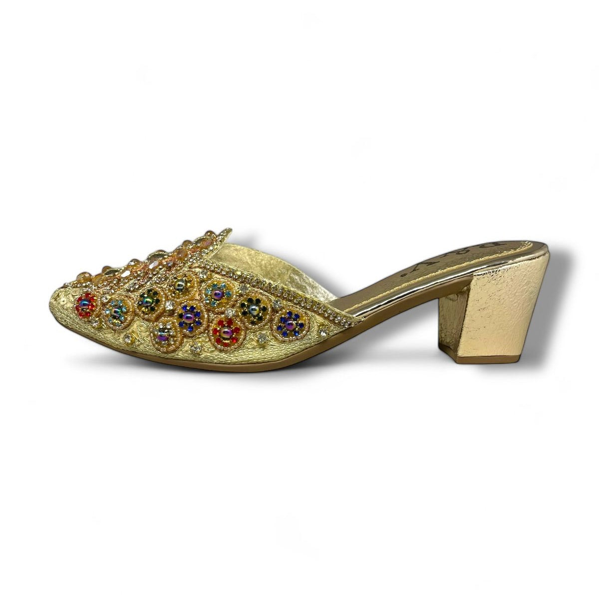 Haven Golden Mid Heel Mule