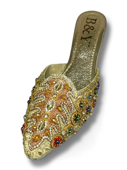 Haven Golden Mid Heel Mule