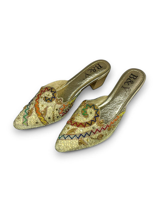 Savor Golden Mid Heel Mule