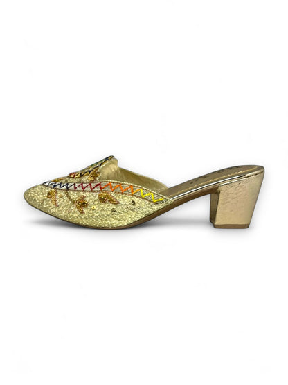 Savor Golden Mid Heel Mule
