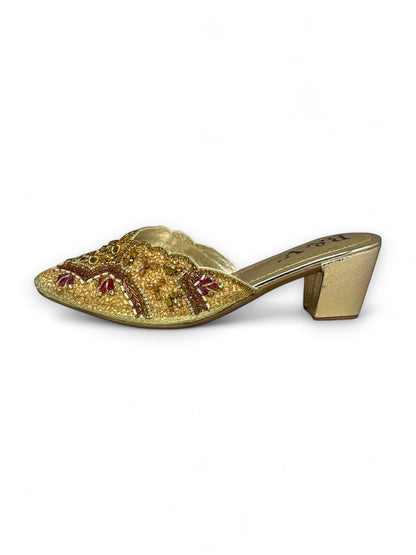 Scene Golden Mid Heel Mule