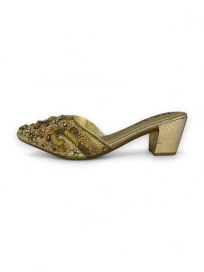 Tremor Golden Mid Heel Mule