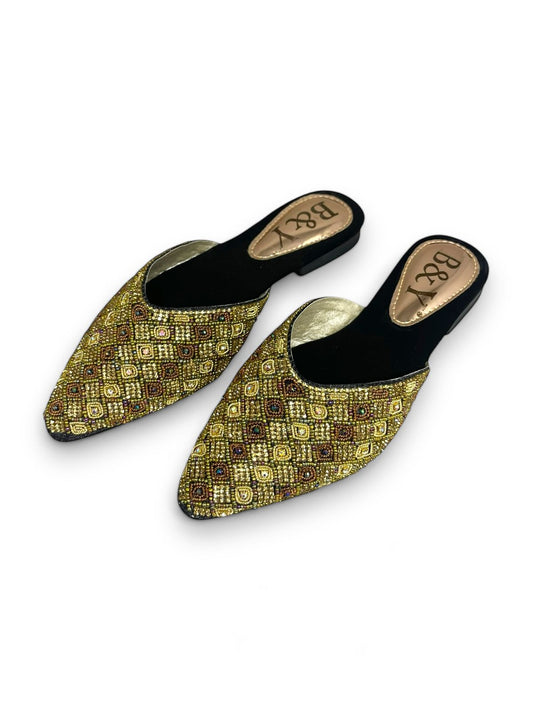 Twist Black Flat Mule