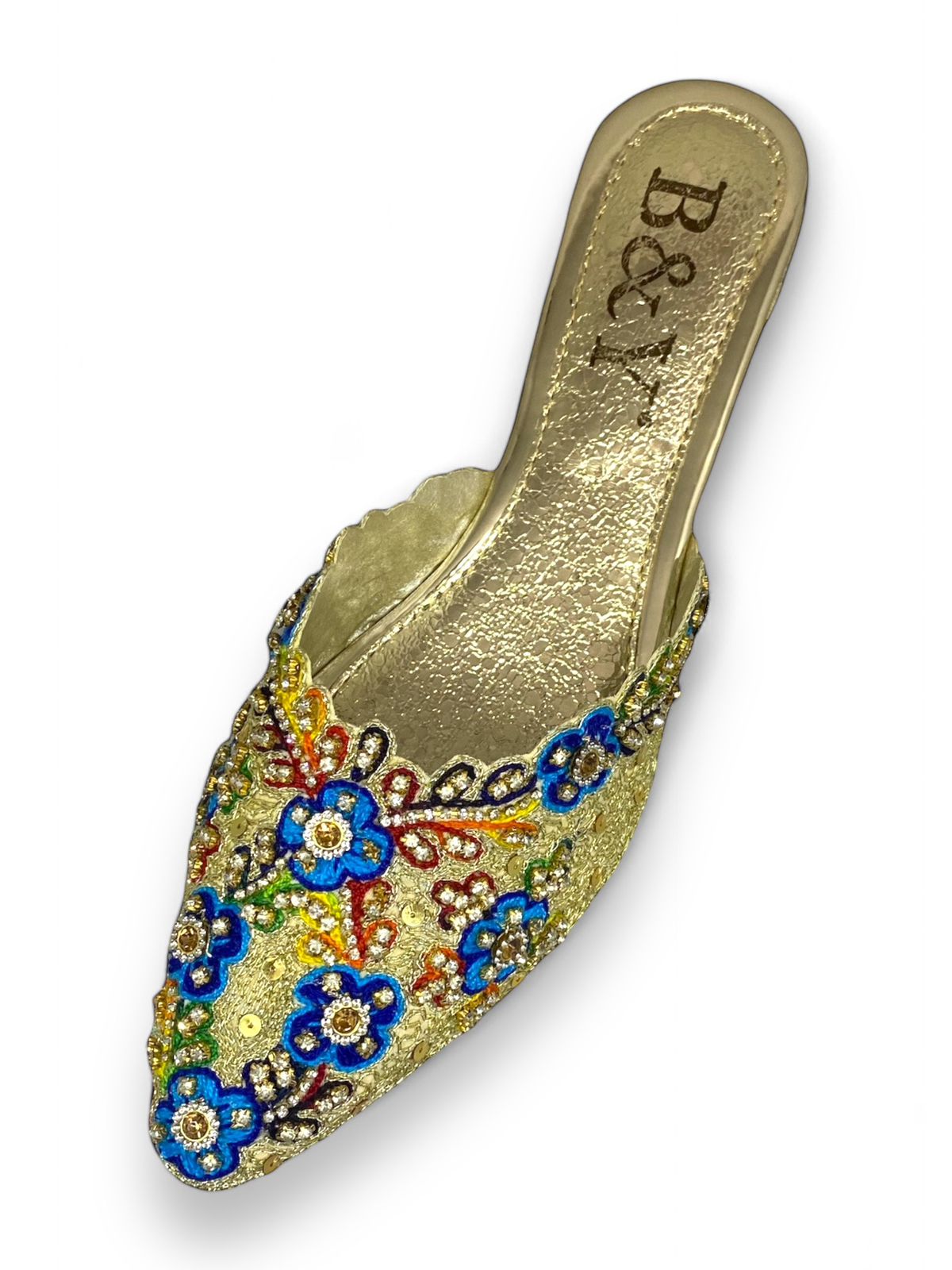 Quiver Golden Mid Heel Mule