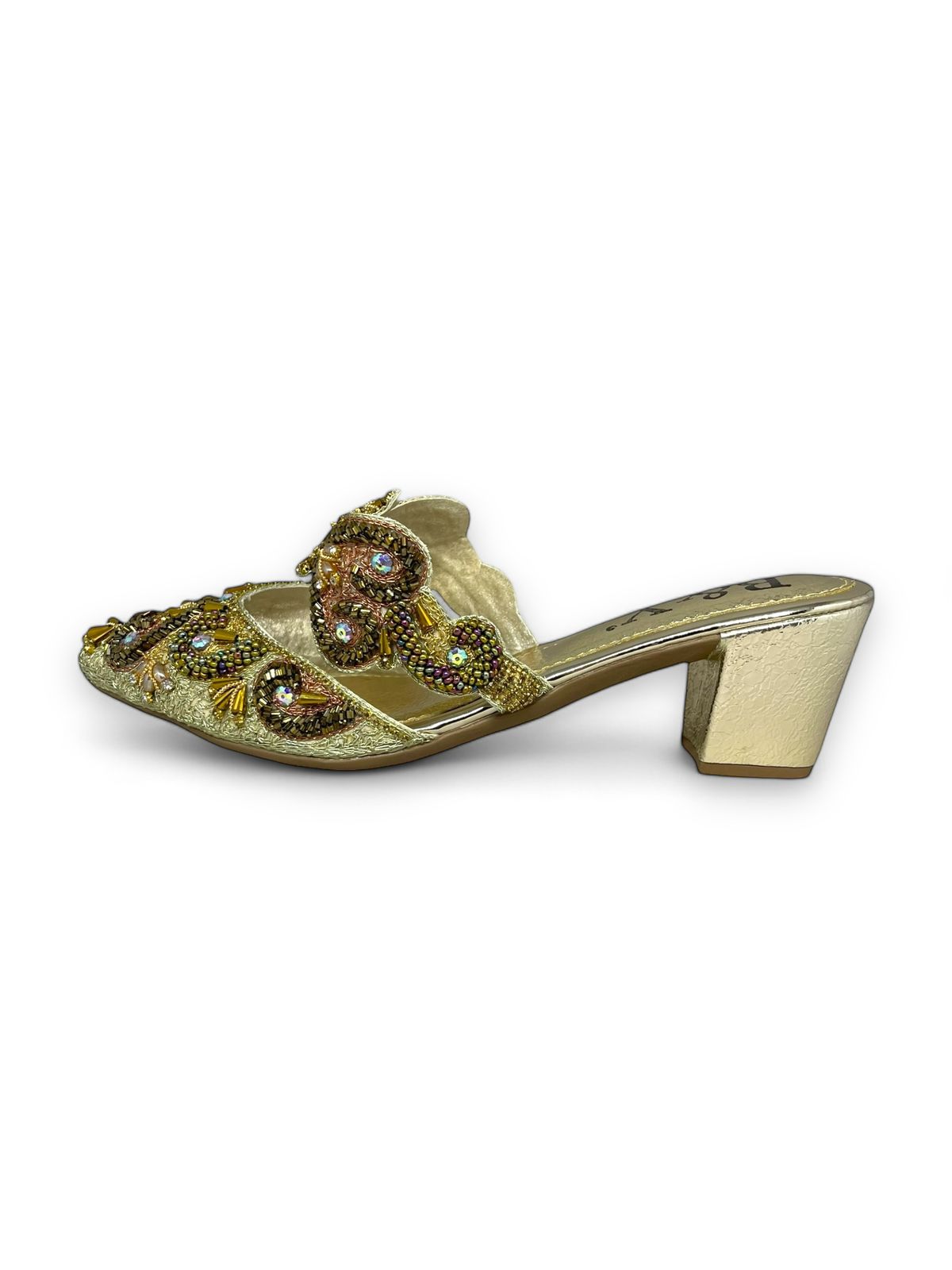 Leap Golden Mid Heel Mule