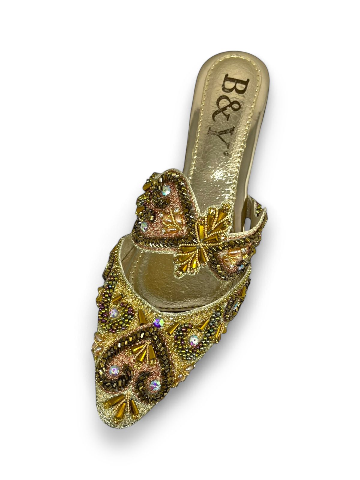 Leap Golden Mid Heel Mule