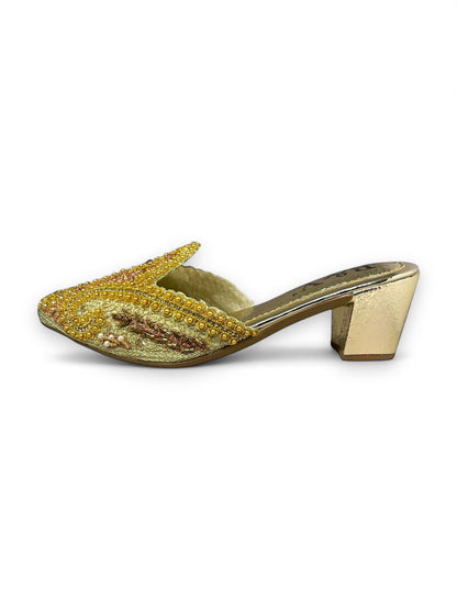 Note Golden Mid Heel Mule