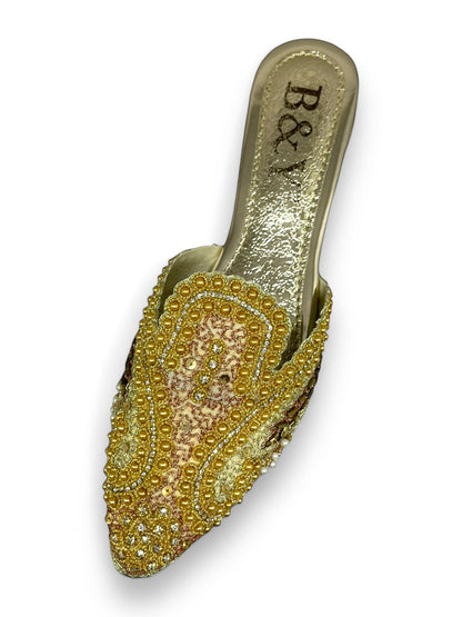 Note Golden Mid Heel Mule