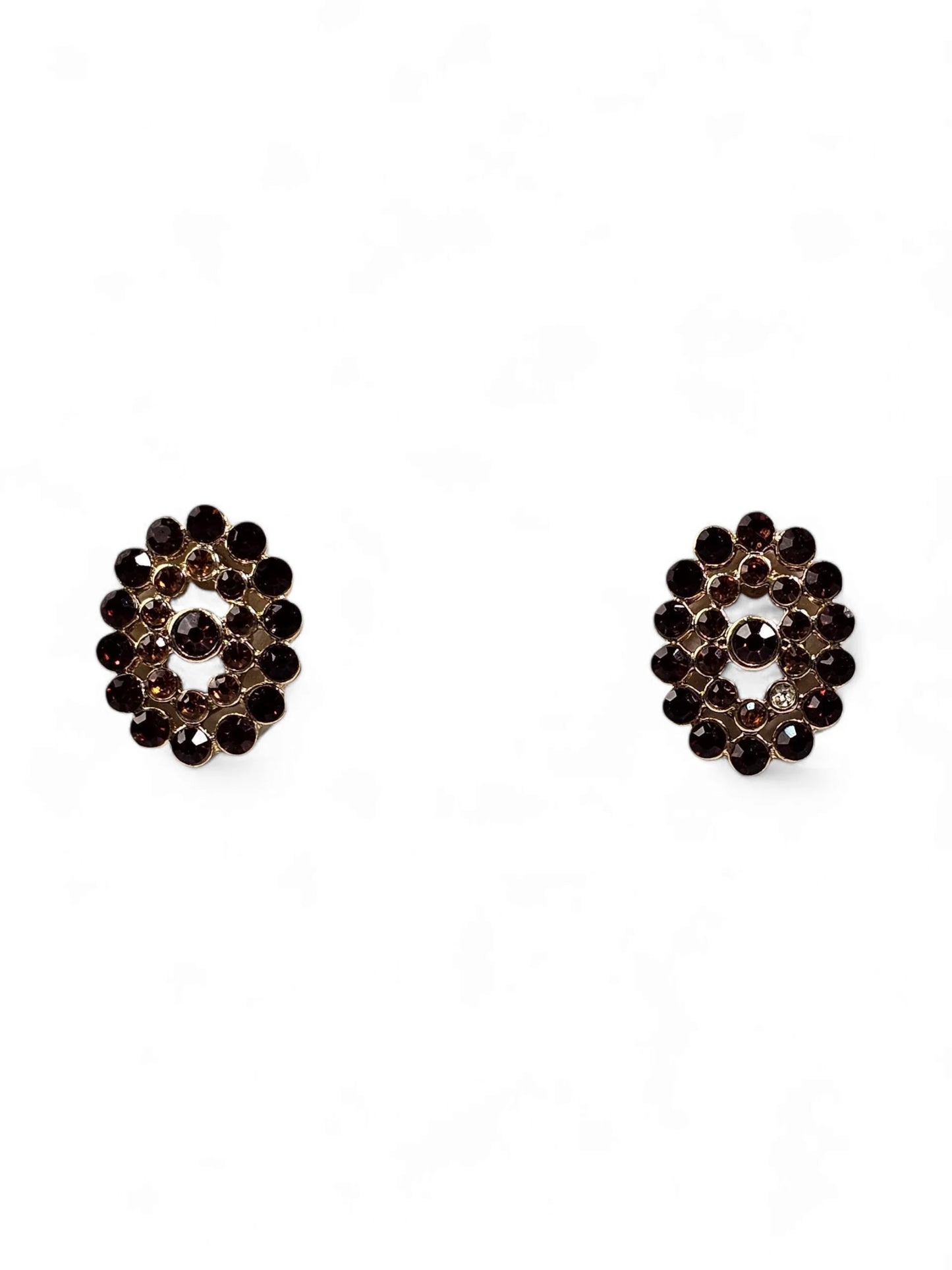 Oval Crystal Marrom Earring