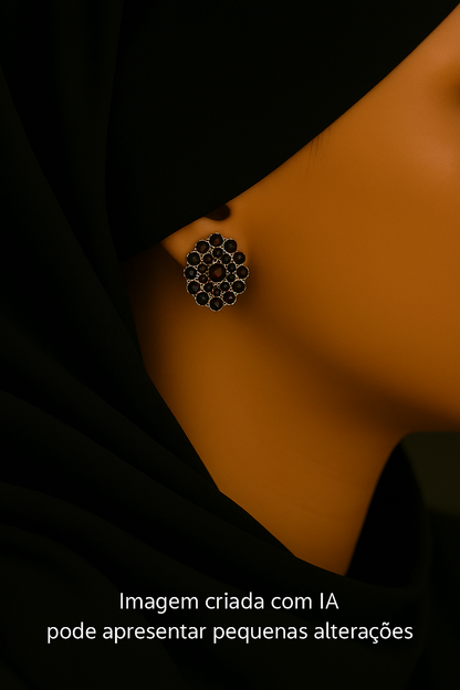 Oval Crystal Marrom Earring