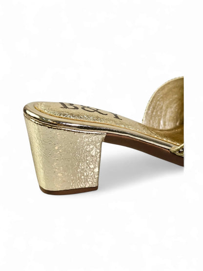 Bask Golden Mid Heel Mule