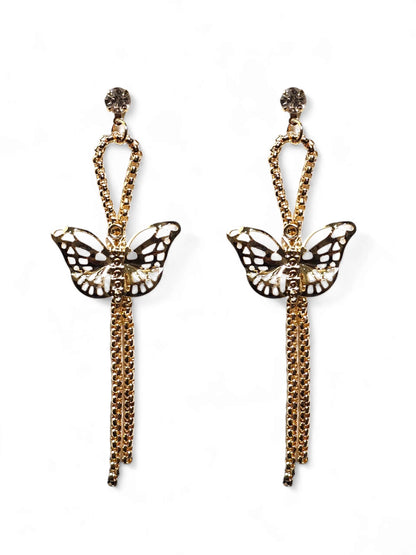 Butterfly Crystal Golden Earring