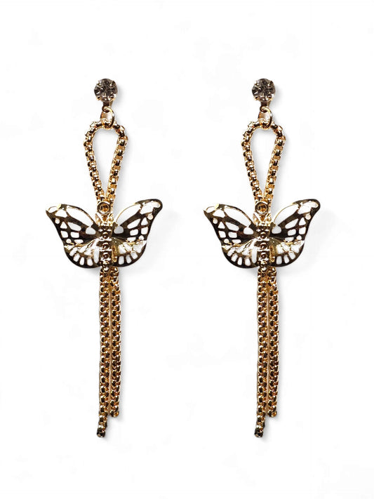 Butterfly Crystal Golden Earring