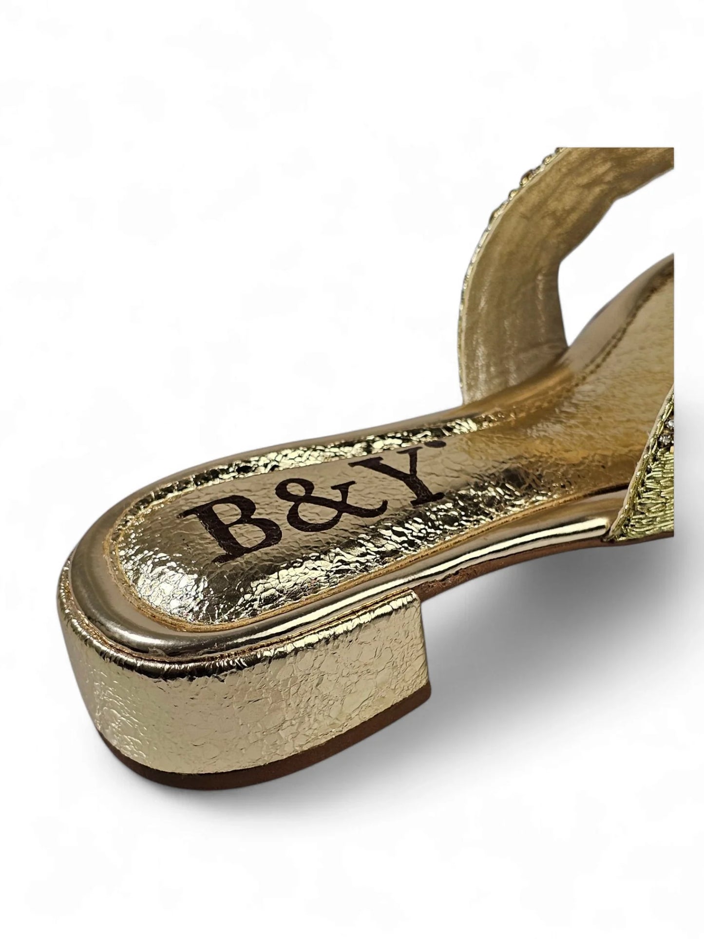 Zaffra Golden Block Heel Flip-Flop