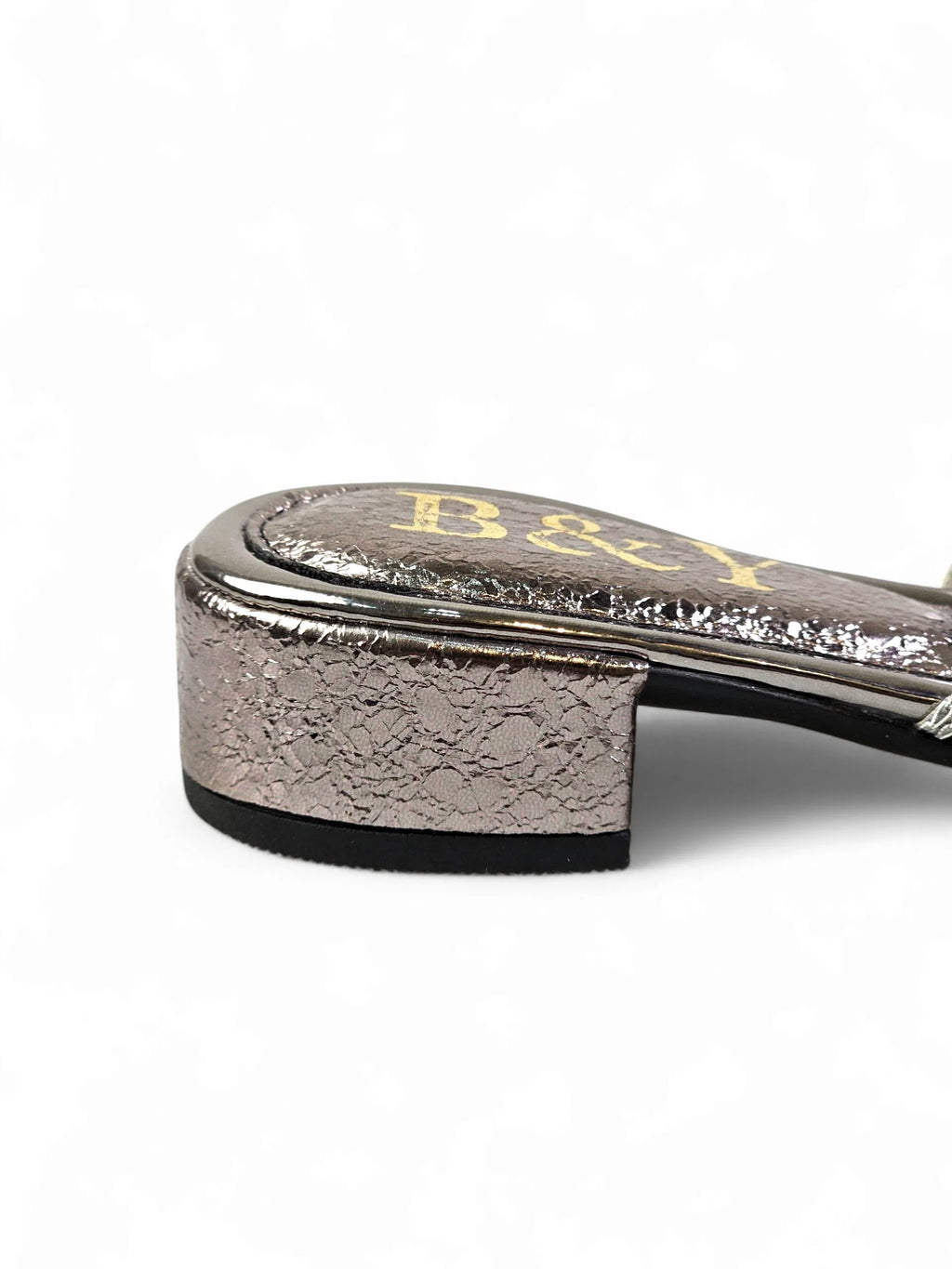 Eloura Silver Block Heel Slip On Sandal