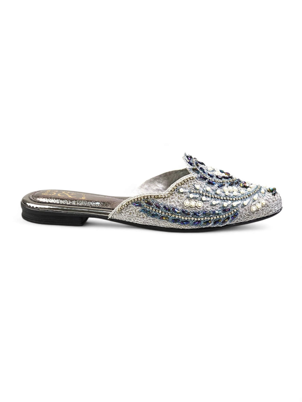 Lumari Silver Flat Mule