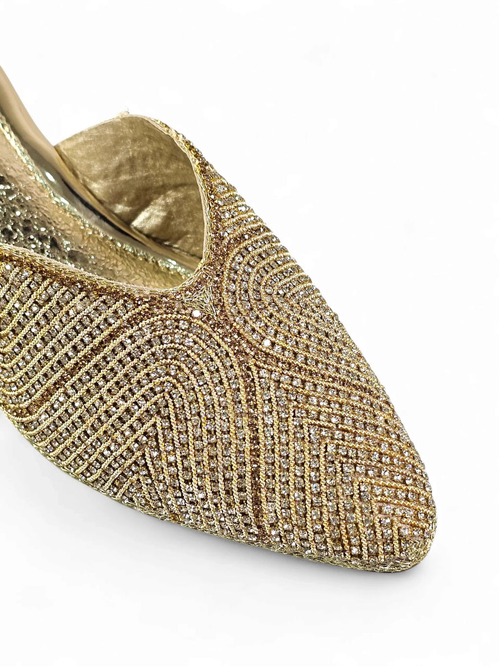 Thalya Golden Mid Heel Mule