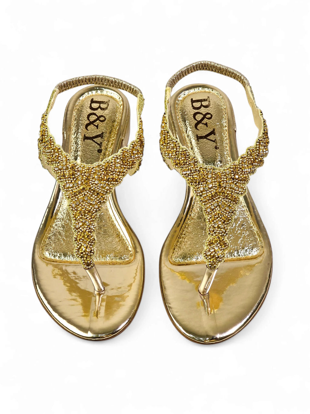 Ease Golden Block Heels Sandal - Bilwani & Yakoob