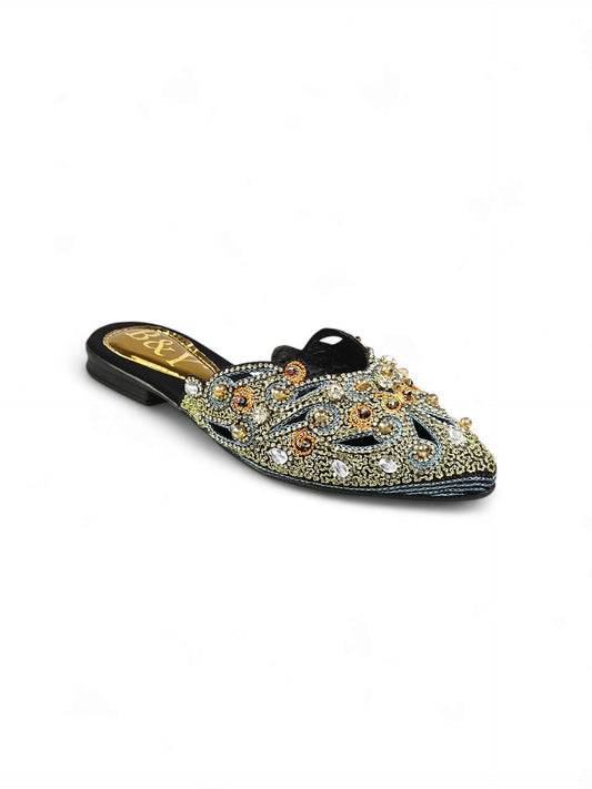 Serava Black Flat Mule