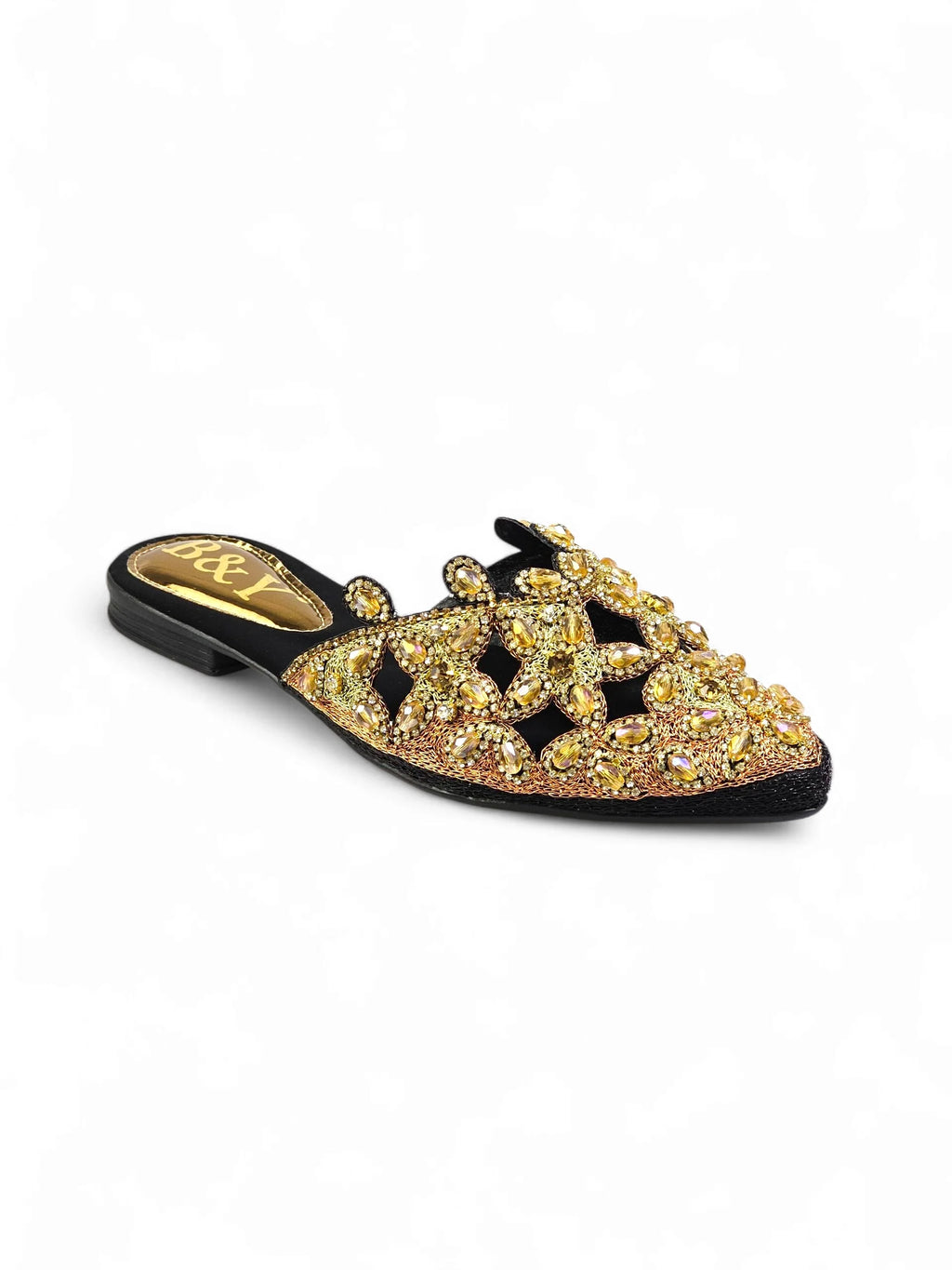 Flondra Black Flat Mule 1