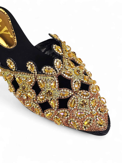 Flondra Black Flat Mule