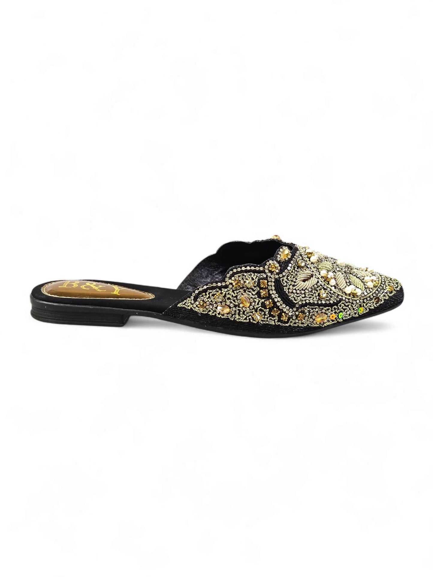 Zevela Black Flat Mule