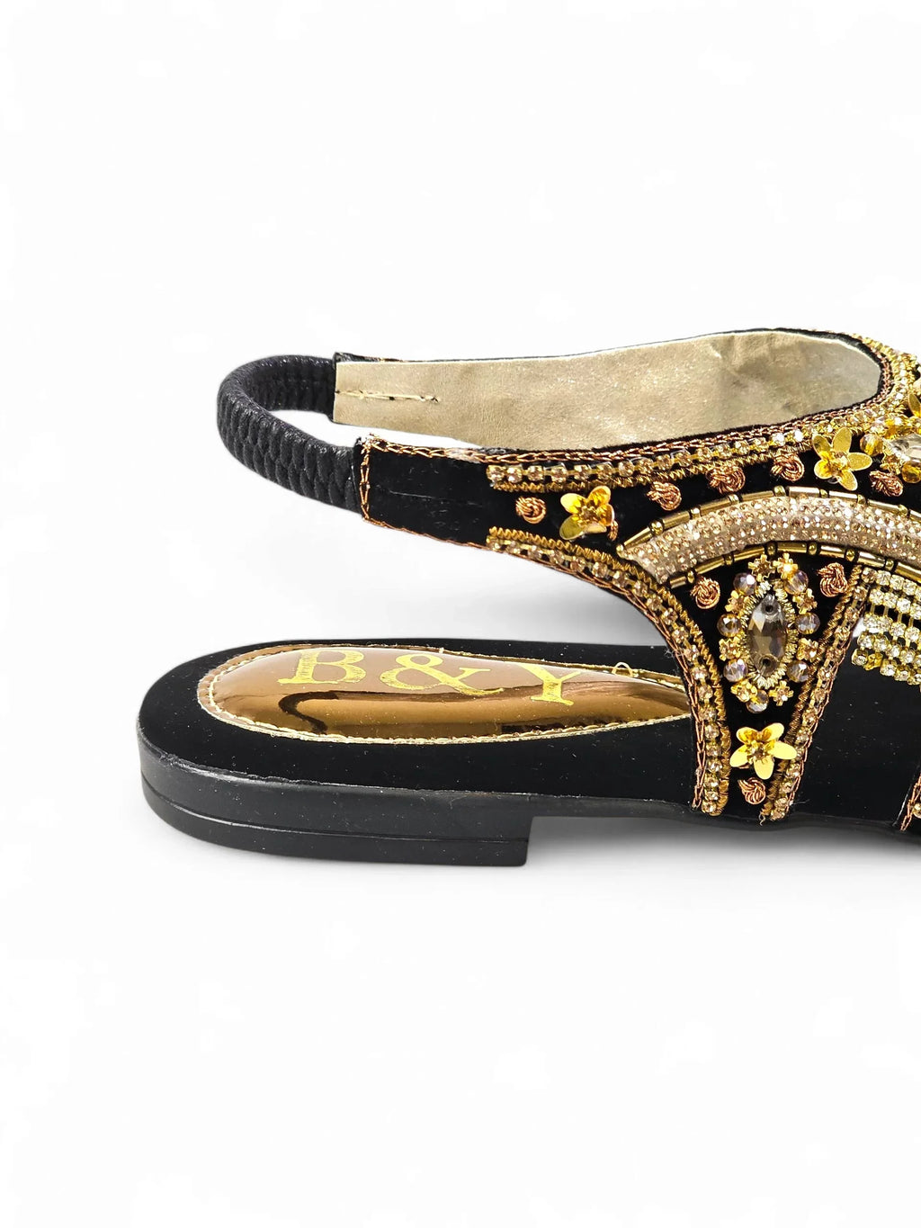Quenelle Black Flat Sandal - Bilwani & Yakoob