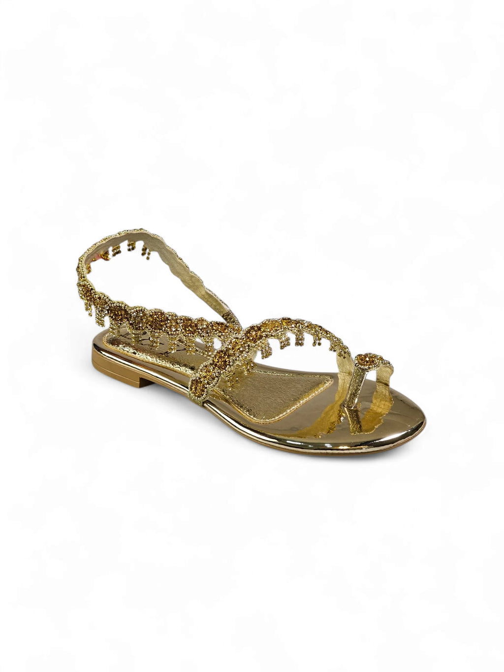 Trace Golden Flat Sandal