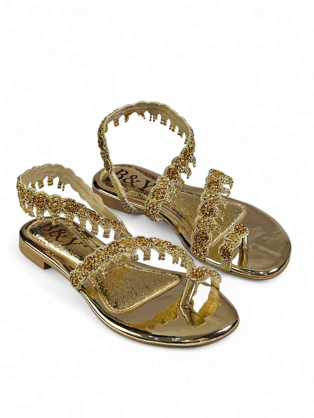 Trace Golden Flat Sandal