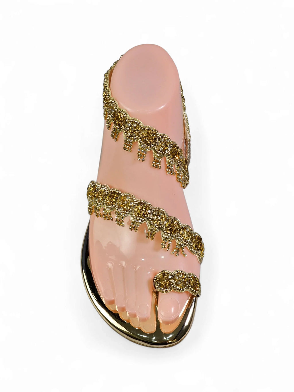 Trace Golden Flat Sandal