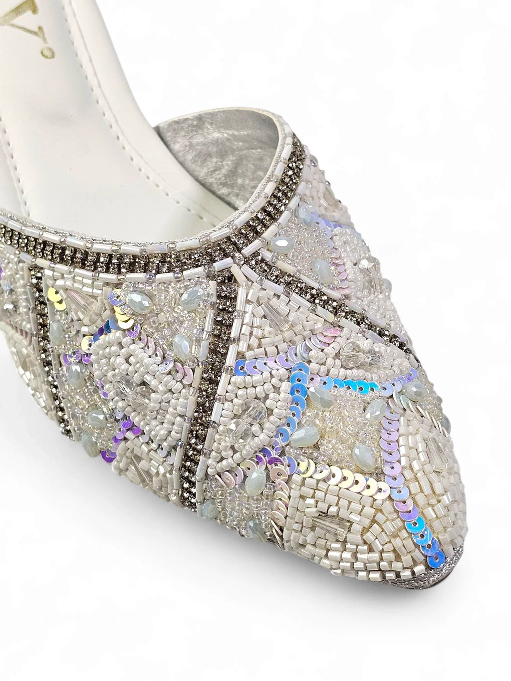 Sorelle White Mid Heel Mule