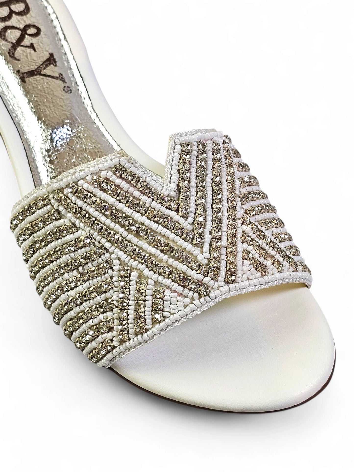 Velora White Block Heel Slip-on Sandal