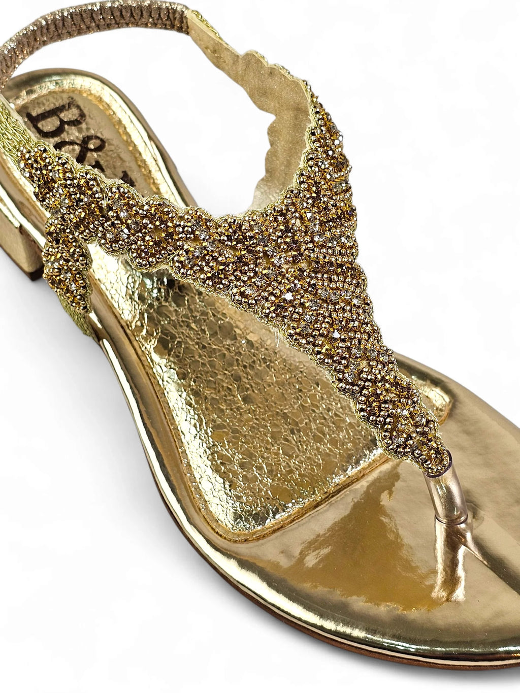 Ease Golden Block Heels Sandal - Bilwani & Yakoob