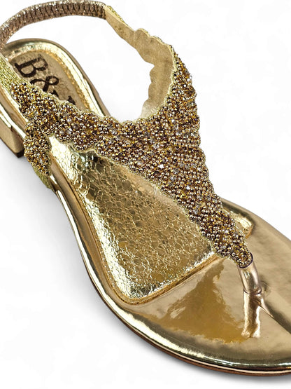 Ease Golden Block Heels Sandal