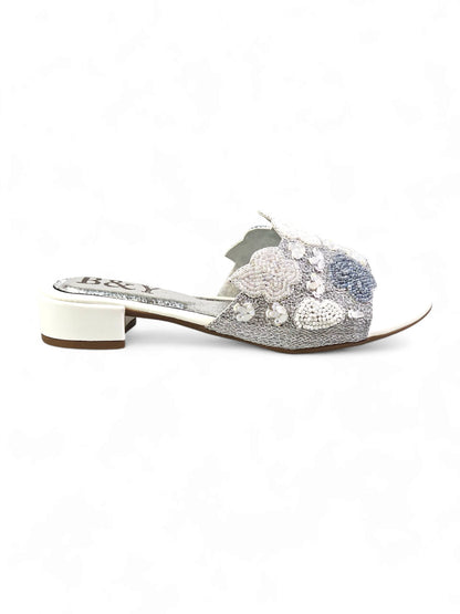 Twiselle White Block Heel Slip-on Sandal