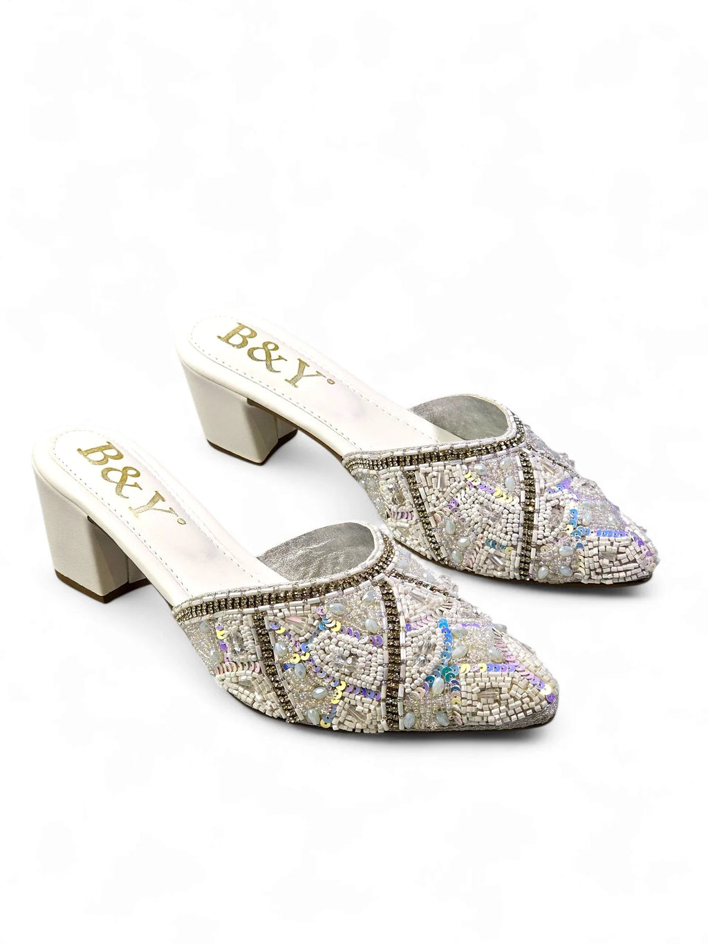 Sorelle White Mid Heel Mule